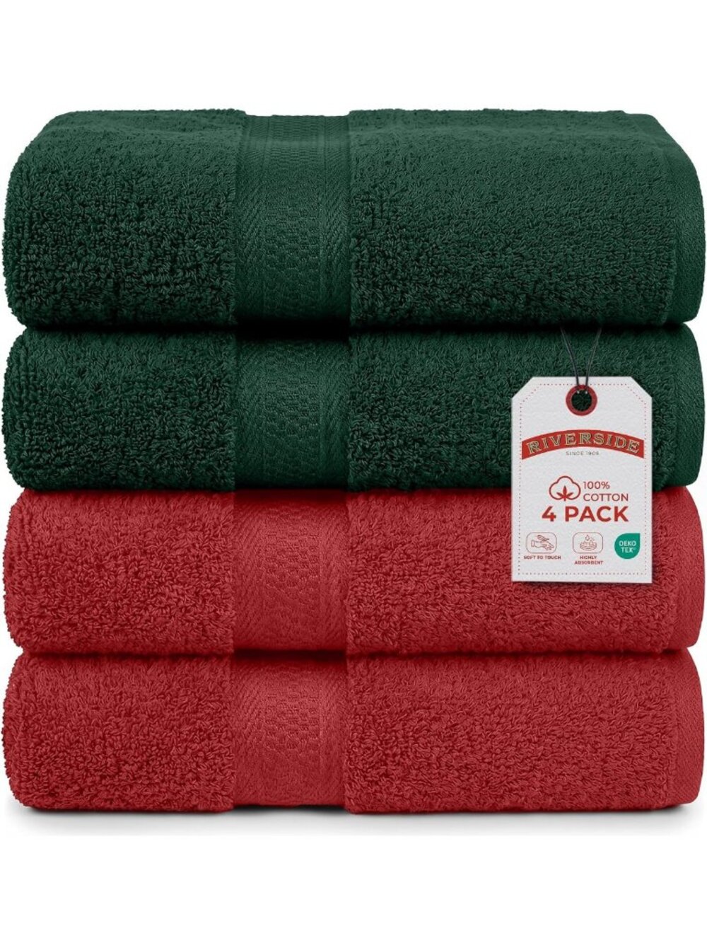 Luxury Large Bath Towels Set - 4 Pack, Soft & Absorbent, 27x54 Inches, 600 GSM